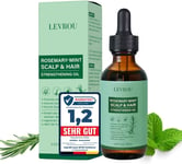 Levrou Rosemary Mint Hair Oil with Biotin Jojoba Argan Tea Tree Oil Strengthens 