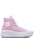 Converse Junior Girls Move Festival High Tops Trainers - Lilac, Light Purple, Size 5.5 Older