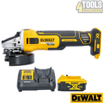 DEWALT DCG405 18V XR Brushless Angle Grinder 125mm + 1 x 5Ah Battery & Charger