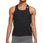 Nike Mens Dri-Fit Breathable Black Running Vest material_polyester - Size Medium