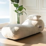 MAXYOYO Pouf poire avec oreiller, canapé de sol en velours, chaise longue d'intérieur, canapé évanoui pour chambre à coucher, salon, rembourrage en mousse déchiquetée, housse amovible et lavable en