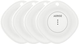 AEROZ TAG-1000 Hvit (4-pk) Nøkkelfinner for bruk med iPhone - Fungerer med Apples Find My-app