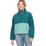 MARMOT Women's Aros 1/2 Zip Jacket - Pullover Sherpa Fleece Jacket with Retro Style, Dark Jungle/Blue Agave, XS