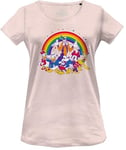 Disney « Friends Mickey Rainbow Pride » WODMICKTS234 T-Shirt Femme, Rose, Taille M