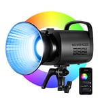 NEEWER CB60 RGB 70W LED Video Light with App Control, Bowens Mount COB Full Color Continuous Output Lighting 18000Lux/1m CCT 2700K-6500K CRI97+ 17 Scenes for Photography/Studio Video Recording