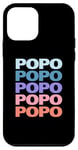 Coque pour iPhone 12 mini Funny Modern Repeated Text Design Popo Grandpa Granddad