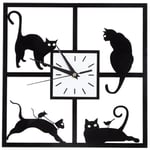 Moderne 3D NuméRique Horloge Murale Chat Miroir Non Coutil Silencieux Batterie Horloges Montre pour Salon Salle de Bain DéCor Cadeau