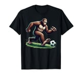 Bigfoot Playing Soccer Ball Funny Soccer Lover Player Sport T-Shirt