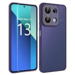 MIKULLE Coque pour Xiaomi Redmi Note 13 4G avec 1 Verre trempé Protection écran, Housse Full Body Protection Integrale Bumper Etui pour Xiaomi Redmi Note 13 4G - Violet