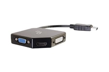 C2G DisplayPort to HDMI, VGA, DVI Adapter Converter - M/F - videokonverterare - svart