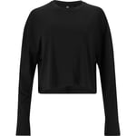 Athlecia Offner Langærmet Crop Top Dame - Svart - str. 36