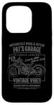 Coque pour iPhone 15 Pro Pat's Garage Design de moto pour le nom Pat