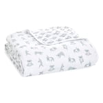 aden + anais Dream Blanket Couverture de Rêve Prélavée en Mousseline 100% Coton Imprimé Now + Zen Quadruple-épaisseur 120 x 120 cm, 1 Pièce