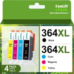 364XL Lot de cartouches d'encre compatibles avec HP 364 XL Deskjet 3070A 3520 3524 3522 officejet 4620 4622 4610 Photosmart 5510 6510 5515 5520 5524 7510 7522 Lot de 4.(Q1274)