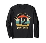 12 Official Pre-Teen 12th Birthday Girl Vintage 12 Year Old Long Sleeve T-Shirt