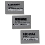 EXTENSILO 3x Batteries compatible avec Canon PowerShot G10, G11, G12, G10 IS appareil photo, reflex numérique (1000mAh, 7,4V, Li-ion)