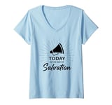 Womens TODAY is The Day of Salvation 2 Cor. 6:2 Evangelism Gospel V-Neck T-Shirt