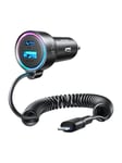 Joyroom Car charger JR-CL08 3-in-1 1x USB + 1x PD 55W + Lightning cable (black)