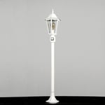 Licht-erlebnisse - Lampadaire d'extérieur Bristol blanc avec détecteur de mouvement en style rustique E27 H:1,2 m étanche - Blanc