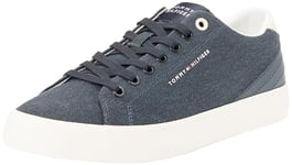 Tommy Hilfiger Baskets en Toile Homme Low Summer Baskets, Bleu (Desert Sky), 45