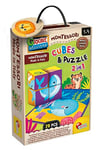 Liscianigiochi - Cubes Montessori et Puzzles - Jeu Éducatif - Jeu en Bois et Carton pour Dextérité et Observation - 4 Cubes en Bois - Favorise le Développement Sensoriel