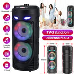 Portable Bluetooth FM Party Speaker Sub Woofer Heavy Bass Sound System Outdoor