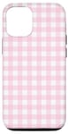 Coque pour iPhone 12/12 Pro Carreaux carrés vichy rose à carreaux