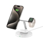 Tech-Protect 3-in-1 Trådlös Laddare Magsafe iPhone, Apple Watch, AirPods - Vit