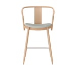 Massproductions - Icha Bar Chair - H 650, Natural Beech, Fabric C+, Kvadrat - Vidar 3 0472 - Natur - Träfärgad - Barstolar - Trä