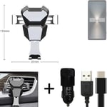  For Sony Xperia 1 VI Airvent mount + CHARGER holder cradle bracket car clamp