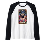 The Pug Dog Tarot Card Raglan Baseball Tee