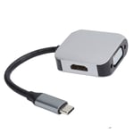 Type-C-HDMI-yhteensopiva + 1080P VGA USB -keskittimen telakointiasemasovitin Plug and Play