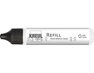 Kreul 92791-25 ML Blanc pour env. 4 remplissages de Crayon, Stylo de Recharge avec Encre Originale du Marqueur Textile, Opaque White, 25 ml