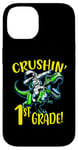 Coque pour iPhone 14 Motif « I Crushed 1st Grade Astronaute on a T Rex School »