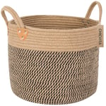 CHICVITA Grand panier de rangement tissé en jute avec poignées – Panier à linge en jute naturelle pour jouets, serviettes, couvertures, décoration d'intérieur, 35,6 x 35,6 x 30,5 cm