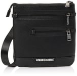 Armani Exchange Sac à bandoulière Plat avec Fermeture éclair, Homme, Noir, Einheitsgröße