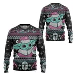 The Mandalorian And Grogu Baby Yoda Ugly Sweater 2024 Merry Christmas Men Pullover Höst Vinter Star Wars Damtröja style 8 XL