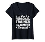 Womens Funny Profession Quote Personal Trainer V-Neck T-Shirt