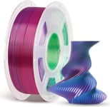 Filament PLA Soie pour Impression 3D,Filament PLA 1,75 mm pour Imprimante 3D FDM et Stylo 3D,Silk PLA 1kg,Bleu-Vert-Violet