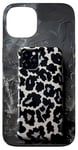 Coque pour iPhone 13 Accessoire de téléphone motif guépard imprimé léopard noir pour