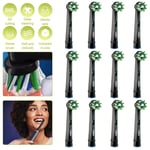 12 x Genuine Oral-B Cross Action Black Electric Toothbrush Head Clean Maximiser