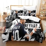 Neymar Täckeöverdrag Neymar VM Fotbollsstjärna Sängkläder Set Täckeöverdrag och Kuddfodral Mjukt Färgfast Andningsbart 3D Tryckt Täckeöverdrag S Single135x200cm