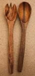 Hardwoods of the South Pacific Acacia Wood Salad Server 12" Set - New