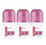 Borotalco Soft Pink Flower Deodorant Roll-On Extra Sec Talc 50ml 3, 6 Pack