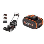 WORX Nitro - Tondeuse à Gazon tractée Brushless sans Fil 20V-2 * 4Ah - WG749E - Ø46cm - Jusqu'à 500m² & Batterie Lithium-ION 20V - 4Ah - WA3553(Compatible Outils sans Fil Worx PowerShare)