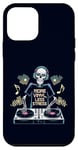 Coque pour iPhone 12 mini Plus de vinyles Less Stress Skeleton DJ