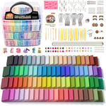 Shuttle Art Polymer Clay, 82 Colors Oven Bake Modeling Clay, Creative Clay Kit with 19 Clay Tools and 16 Kinds of Accessories, Non-Toxic, Non-Sticky, Ideal DIY Art Craft Clay Gift for Kids Adults