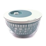 Snips - Salad Spinner Madame Butterfly - 4 Lt - 27 x 27 x 15 cm - Salad Washer and Spinner, Light Blue - Made in Italy - 0% BPA and phthalate free