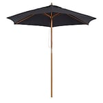 Outsunny Patio Umbrella 01-0211 Polyester, Wood Black