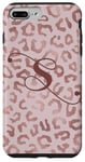 Coque pour iPhone 7 Plus/8 Plus Letter S Initial Leopard Rose Pink Cheetah Monogram